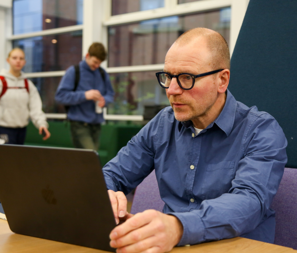 Man working on his computer
