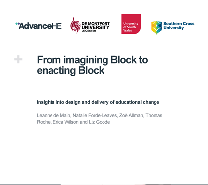 From imagining Block to enacting Block