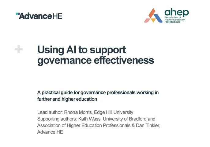 Cover of the Using AI to support governance effectiveness guide.